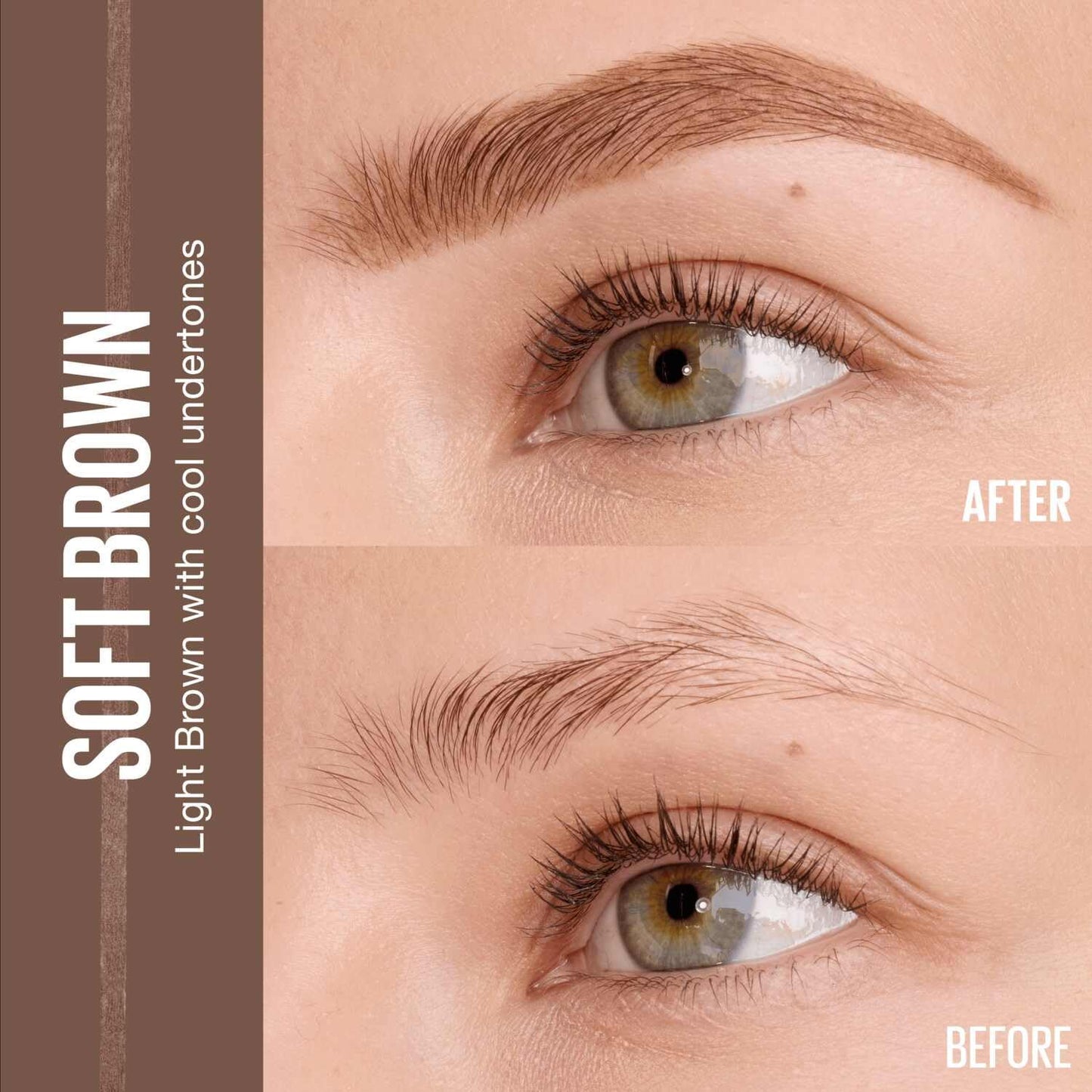 Maybelline Express Brow Ultra Slim Eyebrow Makeup, Brow Pencil with Precision Tip and Spoolie for Defined Eyebrows, Soft Brown, 1 Count