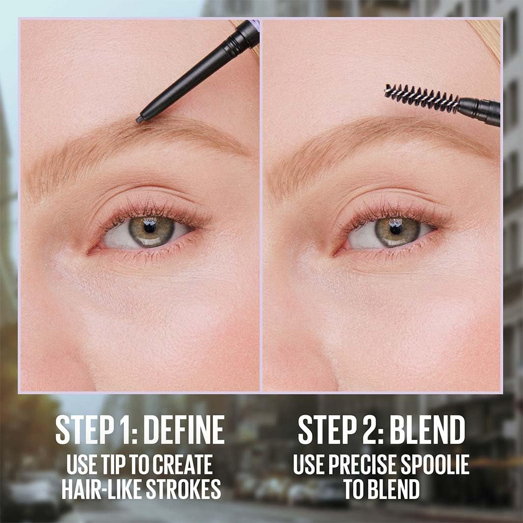 Maybelline Express Brow Ultra Slim Eyebrow Makeup, Brow Pencil with Precision Tip and Spoolie for Defined Eyebrows, Soft Brown, 1 Count