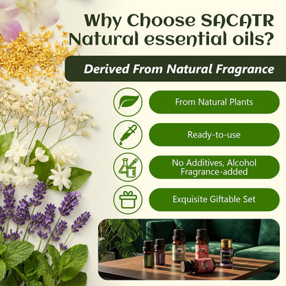 Essential Oils by  Natural Essential Oil Set -12 Essential Oils Gift Set for Diffuser, Massage, Fragrance Oil Scent for DIY Candle and Soap Making (12 * 5ML)